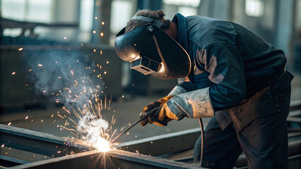 Welding Worker &ndash; Welding, Worker, Metal, Sparks, Work, Job, Protective, Mask, Industrial, Repair, Workshop, Steel, Fabrication, Construction