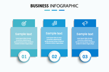 Modern business infographic template with 3 options or steps	
