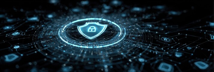 Trust Diagram. Cybersecurity Shield Icon Symbolizing Data Encryption and Privacy in Cyberspace