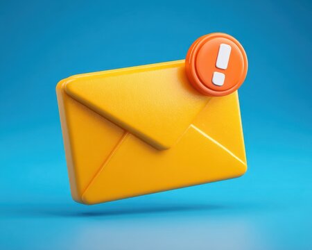 Unread Message. 3D Envelope with New Notification Bubble for Electronic Mail