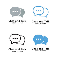 Chat talk Set speech bubble icon vector logo template design 