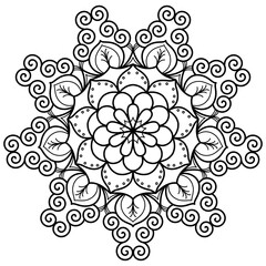 A beautifully detailed mandala design, perfect for coloring and meditation. The intricate pattern is a mesmerizing work of art