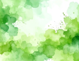Abstract watercolor backdrop in light greens