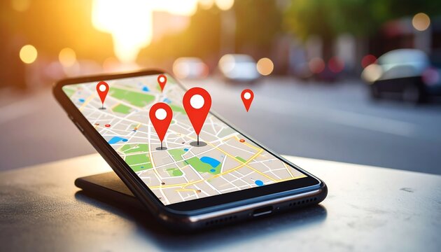 City map on a smartphone