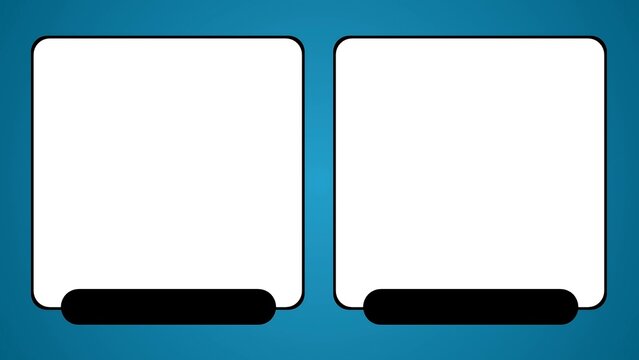 A clean and versatile graphic featuring two empty square screens with dark title bars, perfect as placeholders for text or images in a digital context