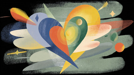 illustration of a heart with angel wings 