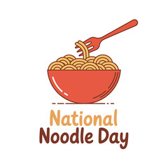 Celebrate National Noodle Day with a Delicious Bowl of Pasta Drawn Illustration Food Holiday