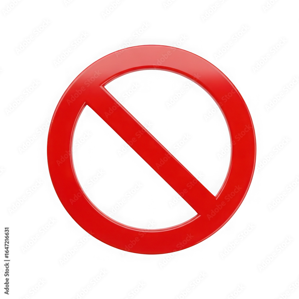 Aufkleber bright red prohibition symbol isolated on a transparent background indicating restriction or stop is