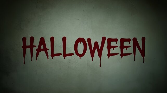 Halloween text with dripping blood on a grunge wall, spooky and horror themed, perfect for posters - Powered by Adobe
