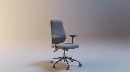 Ergonomic office chair on white background ideal for workspace visualization