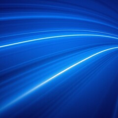 Fototapeta premium Abstract tech-inspired image with a blurred highway scene in blue tones and light stripes on the horizon