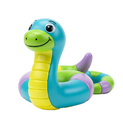 Fototapeta premium Cute Cartoon Snake Toy Isolated on Transparent Background with Bright Colors