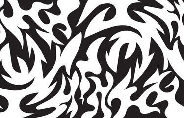 Abstract wavy tribal pattern background with decorative seamless texture