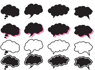 Black speech bubble collection. Set of speech bubble. Speech bubble comic 