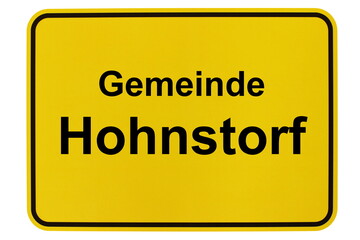 Illustration eines Ortsschildes der Gemeinde Hohnstorf in Niedersachsen	