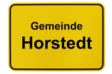 Illustration eines Ortsschildes der Gemeinde Horstedt in Niedersachsen	