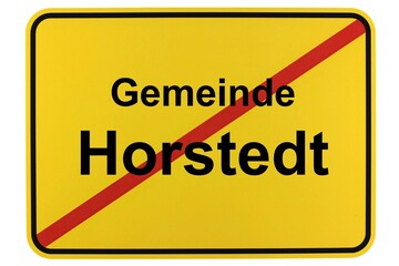 Illustration eines Ortsschildes der Gemeinde Horstedt in Niedersachsen	