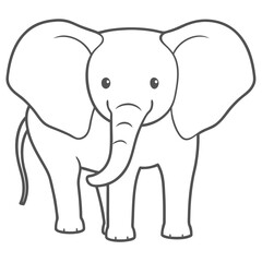 Naklejka premium cute elephant outline for kids coloring book 