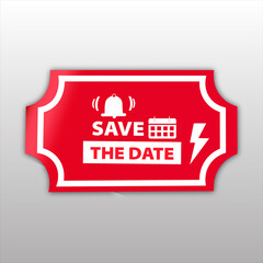 Save The Date sale banner red flat business web creative and poster for website post design	