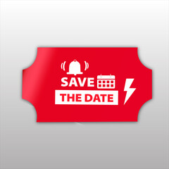 Save The Date sale banner red flat business web creative and poster for website post design	