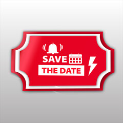 Save The Date sale banner red flat business web creative and poster for website post design	