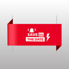 Save The Date sale banner red flat business web creative and poster for website post design	