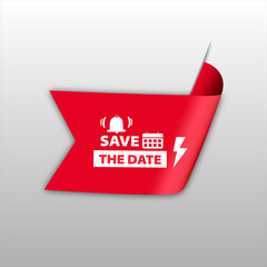 Save The Date sale banner red flat business web creative and poster for website post design	