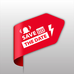 Save The Date sale banner red flat business web creative and poster for website post design	