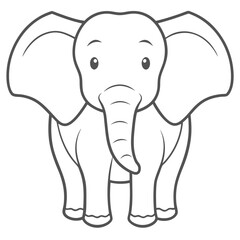 Obraz premium cute elephant outline for kids coloring book 