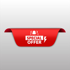 Special Offer sale banner red flat business web creative and poster for website post design
