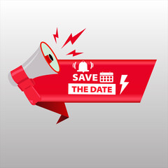 Save The Date sale banner red flat business web creative and poster for website post design	