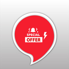 Special Offer sale banner red flat business web creative and poster for website post design