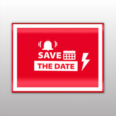 Save The Date sale banner red flat business web creative and poster for website post design	