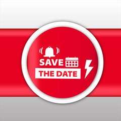 Save The Date sale banner red flat business web creative and poster for website post design	