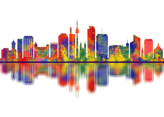 Obraz premium Nuremberg Germany Skyline. Cityscape Skyscraper Buildings Landscape City Downtown Art