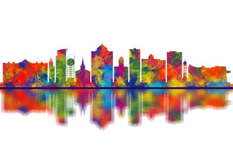Fototapeta premium Overland Park Kansas Skyline. Cityscape Skyscraper Buildings Landscape City Downtown Art