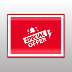 Special Offer sale banner red flat business web creative and poster for website post design	