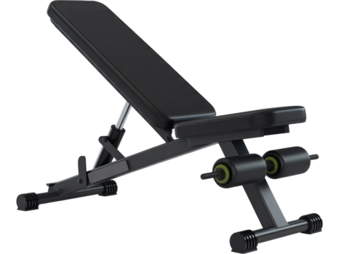 Adjustable black workout bench for gym
