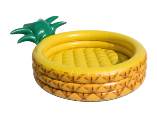 Inflatable pineapple kiddie pool on white
