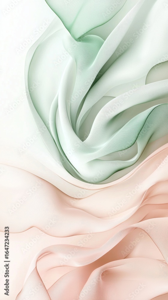 Poster ethereal pastel silk waves abstract background abstract background texture pattern flowing silk fabr