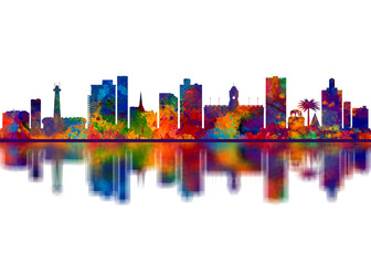 Fototapeta premium Port Elizabeth South Africa Skyline. Cityscape Skyscraper Buildings Landscape City Downtown Art