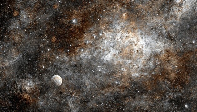 SFONDO SPAZIALE ASTRATTO: NEBULOSA E PIANETI