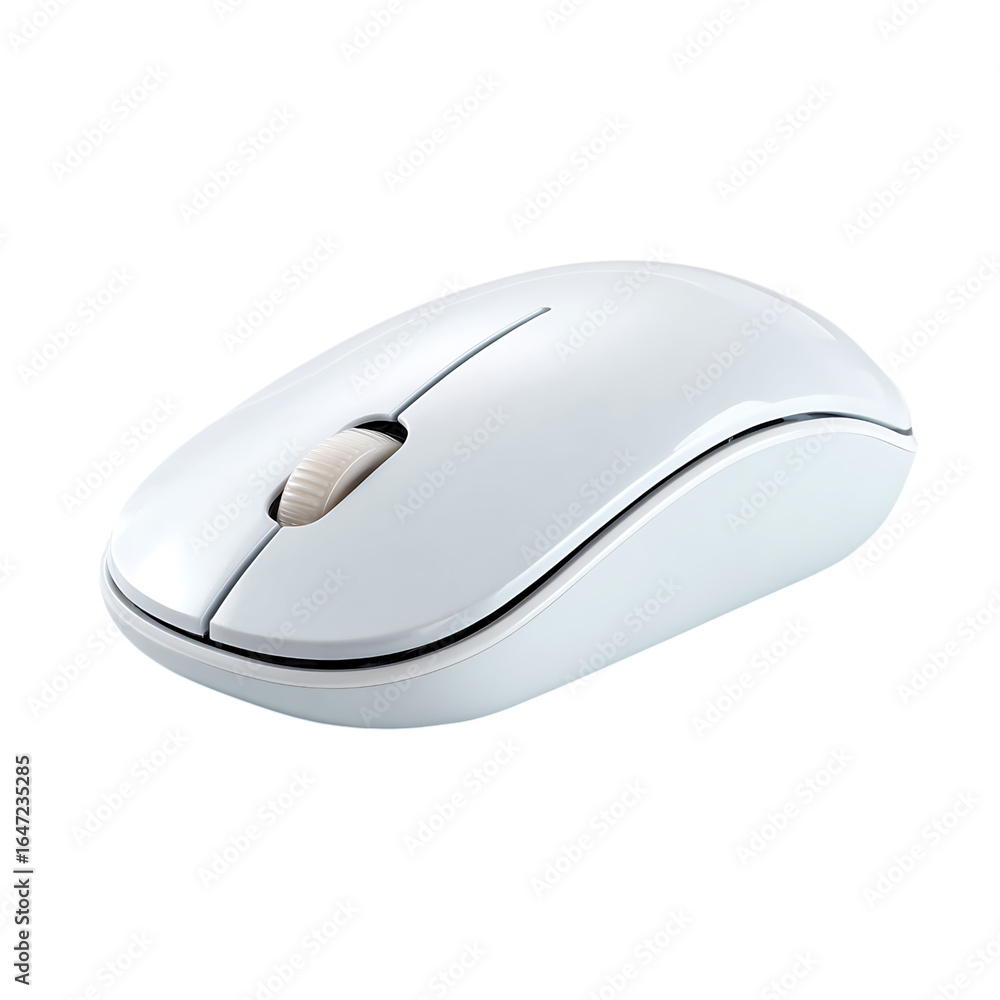 Poster sleek white wireless computer mouse for modern productivity and seamless navigation, perfect for any