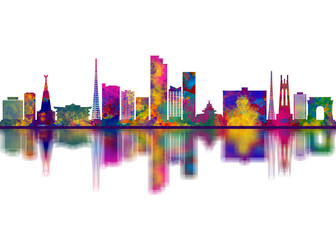 Obraz premium Quezon City Skyline. Cityscape Skyscraper Buildings Landscape City Downtown Art