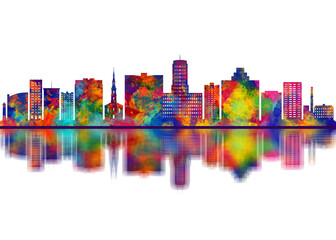 Obraz premium Reading Pennsylvania Skyline. Cityscape Skyscraper Buildings Landscape City Downtown Art