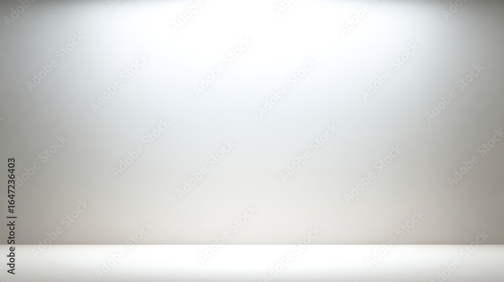 Poster clean empty white studio room background with spotlight for product display