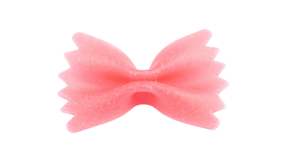 Single farfalle pasta bow tie shape isolated on solid white background Png form.