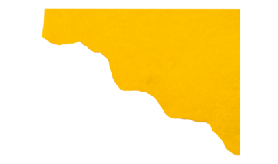 Yellow torn paper isolated on transparent background