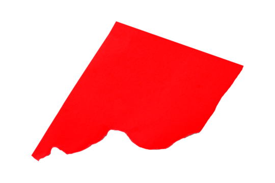 Red torn paper isolated on transparent background