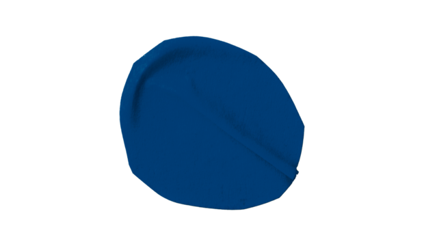 Blue circle masking tape sticker with crumpled edges, separate crumpled round paper on transparent background. - Powered by Adobe